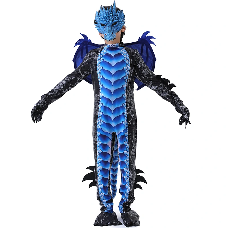 スクールハロウィンパーティー完全なドラゴンコスチューム取り外し可能な尻尾付き